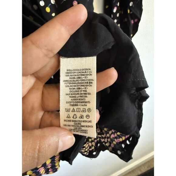 Free People Coryn‎ Black print Long Sleeve Mini Dress Size 8 Bohemian - Picture 5 of 8